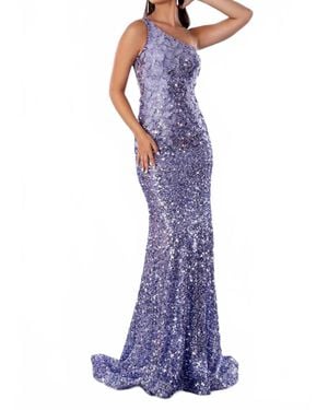 Tella Couture Mermaid Formal Evening Gown - Purple