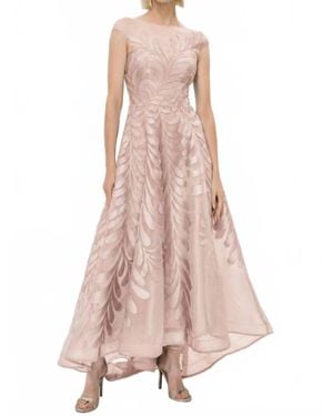 Hynes Park Bateau Neck High Low Formal Maxi Dress - Pink