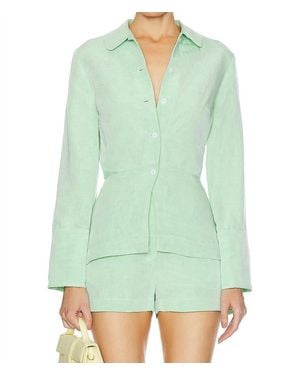 Matthew Bruch Blouson Long Sleeve Blouse - Green