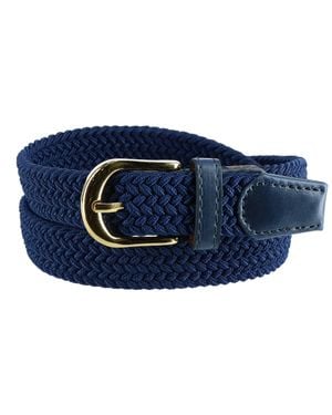 CTM Elastic Braided Stretch Belt - Blue