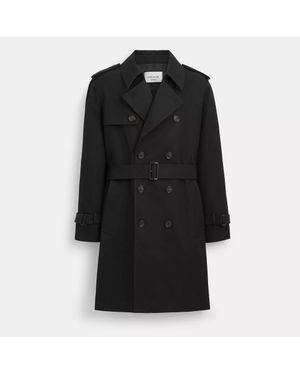 COACH Classic Cotton Trench Coat - Black