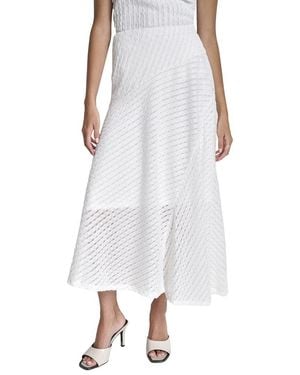 DKNY Open Textured Knit Skirt - White