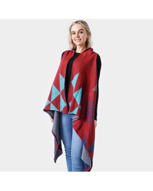 TRUEDAMES Western Pattern Knit Vest - Red