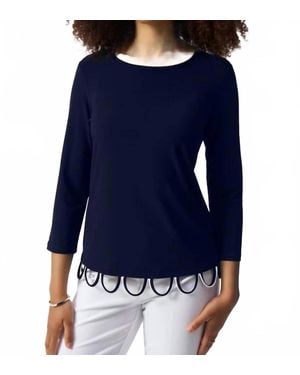 Joseph Ribkoff Loop Detail Fitted Top - Blue