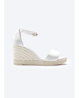 VISCATA Salguer Silk Espadrille Sandal Wedges - White