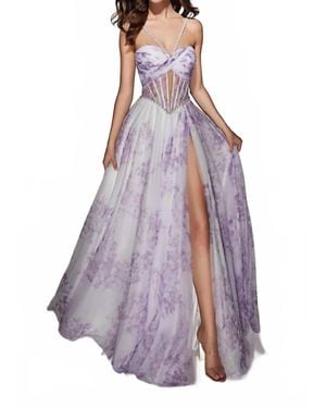 Alyce Paris Sweetheart Neckline A-Line Dress - Purple