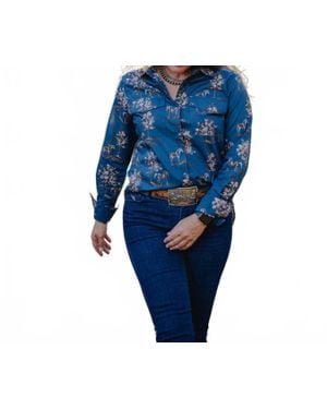 Ariat Wolseley Long Sleeve Button Down Shirt - Blue