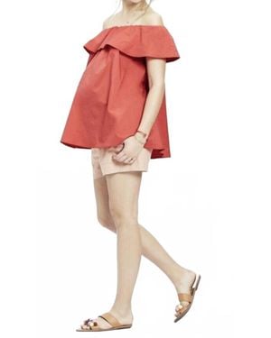 HATCH Chloe Off Shoulder Top - Red