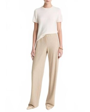 Vince Italian Wool-Blend High-Waist Bias Pant - Natural