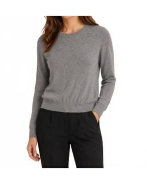 Minnie Rose Supima Long Sleeve Crew Top - Gray