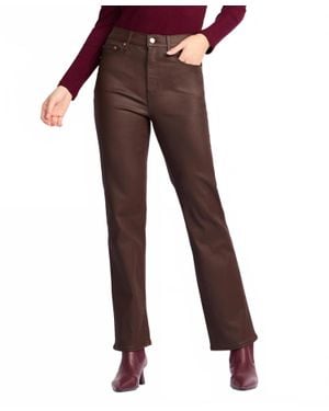 DAZE Emelia Vintage Straight Leather Pants - Red