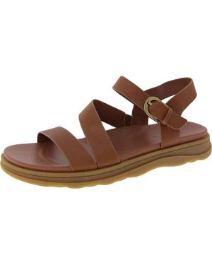 Earth Lainey Leather Strappy Slingback Sandals - Brown