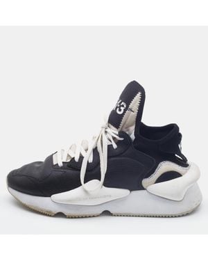 Y-3 Leather And Fabric Kaiwa Sneakers - Blue