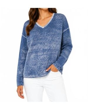 Charlie b Long Sleeve Drop Shoulder Sweater - Blue