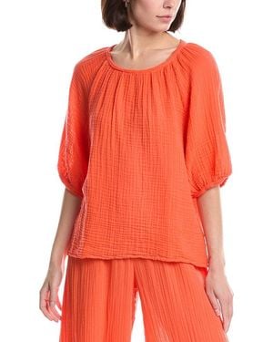 Michael Stars Jane Puff Sleeve Top - Red