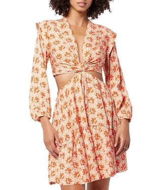 Joie Maeve Mini Dress Floral Twist Front Cutout A-Line Sgn1593 - Multicolor