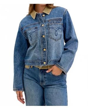 Judy Blue Barn Corduroy Denim Jacket - Blue