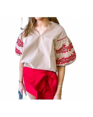 2FlyCo Sweetwater Stitch Top - Red