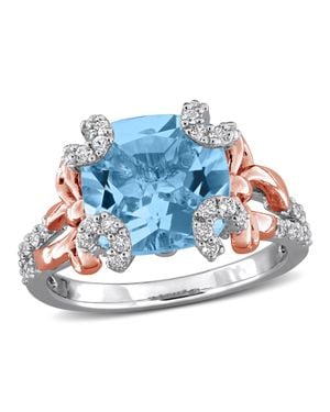 Mimi & Max 6 1/10Ct Tgw Sky And Topaz Cocktail Ring - Blue