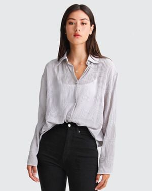 Belle & Bloom Yoko Shirred Chiffon Blouse - White