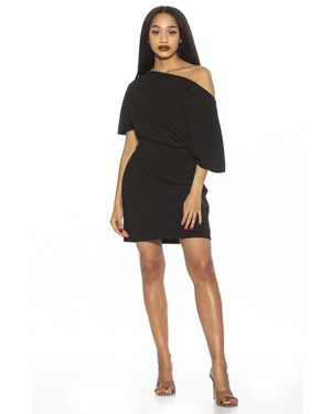 Alexia Admor One-Shoulder Draped Mini Dress - Black
