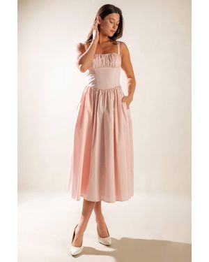 TRUEDAMES Easily Loved Woven Midi Dress - Pink