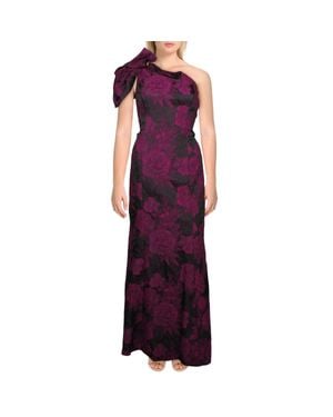Aidan Mattox Ruffled Floral Formal Dress - Purple