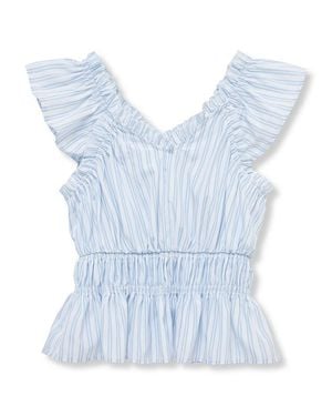 Habitual Flutter Sleeve Top - Blue