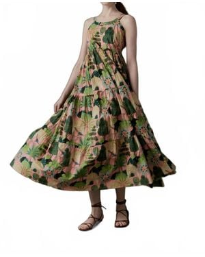 Guadalupe Tibet Peacock Dress - Green