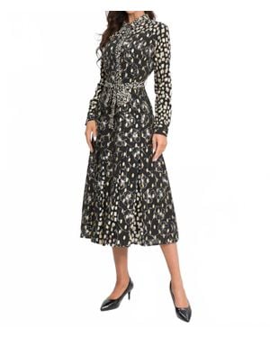 Miss Finch Midnight Luxe Midi Dress - Black