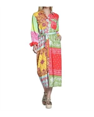 Apny Long Tiered Dress With Elbow Sleeves