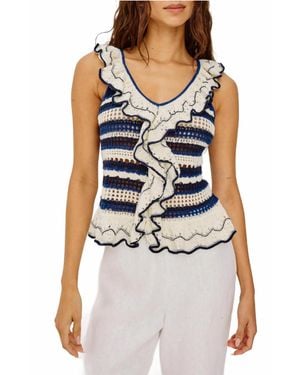 Rails Luci Top With Ruffle - Blue