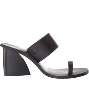 42 GOLD Eedie Single Toe Wide Strap Leather Heels - Black