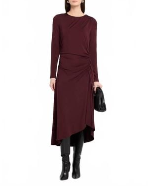 Veronica Beard Theodora Long-Sleeve Midi Dress - Red
