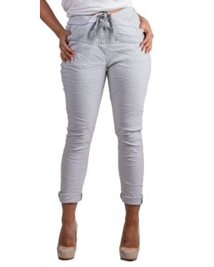 Gigi Moda Diamante Tie-Waist Pants - Blue