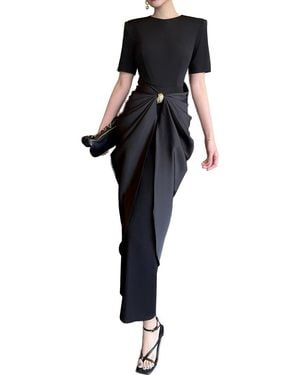 BURRYCO Short Sleeve Maxi Dress - Black