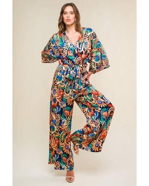 TRUEDAMES Skyline Grace Woven Jumpsuit - Blue