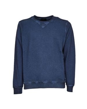 Dondup Crewneck Cotton Fleece Regular Sweatshirt - Blue