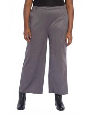 Lyssé Amina Foil Ankle Wide Leg Faux Suede Pants - Blue