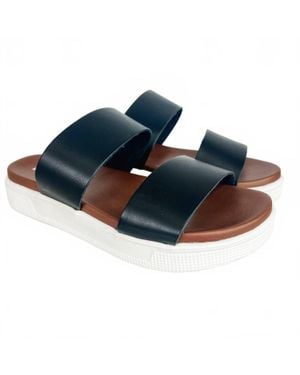MIA Sandy Toes Faux Leather Sandals - Blue