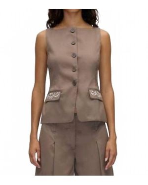 Stine Goya Embroidered Vest - Brown