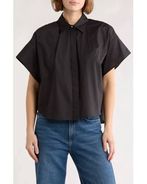 Rag & Bone Maura Short Sleeve Poplin Shirt - Black
