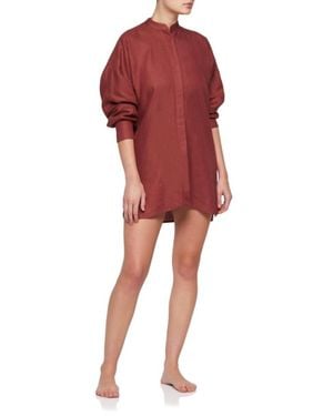 Bondi Born Linen Relaxed Everywhere Shirt - Red