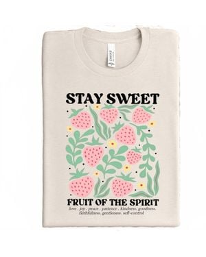 Bella Canvas Faithful Strawberry Graphic Tee - White