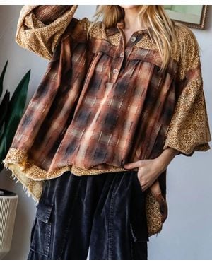 Oli & Hali Mountain Babe Plaid Shirt - Brown