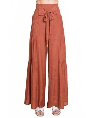 Jade By Jane Tie Front Pants - Red