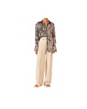 Shona Joy Anthea Silk Relaxed Shirt - Natural