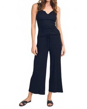 Lamade Shirred Back Crop Culotte Pants - Blue