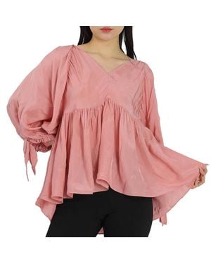 3.1 Phillip Lim Ladies Dusty Empire Waisted V Neck Top, Brand - Pink