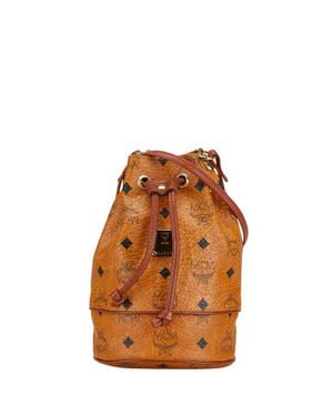 MCM Leather Logo Shoulder Bag - Brown